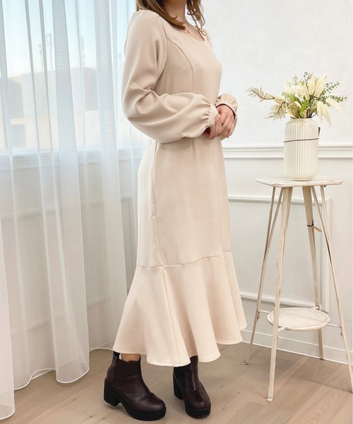 「apres jour」 長袖ワンピース X-LARGE アイボリー レディース_画像4