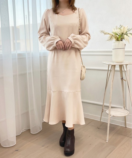 「apres jour」 長袖ワンピース X-LARGE アイボリー レディース_画像5