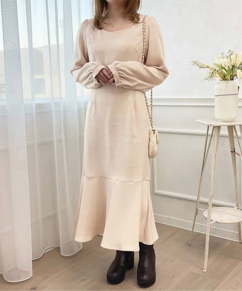「apres jour」 長袖ワンピース X-LARGE アイボリー レディース_画像6