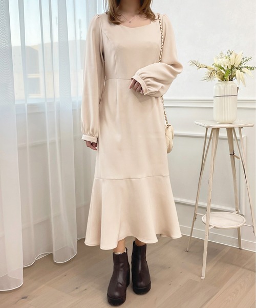 「apres jour」 長袖ワンピース X-LARGE アイボリー レディース_画像8