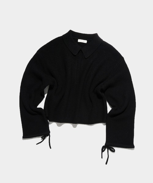 Knuth Marf slit neck loose knit smoke Knuth Marf（クヌースマーフ