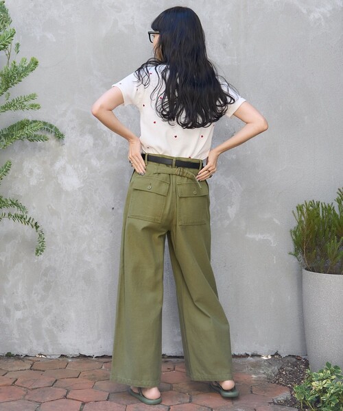 「FREAK'S STORE」 チノパンツ SMALL オリーブ レディース_画像3