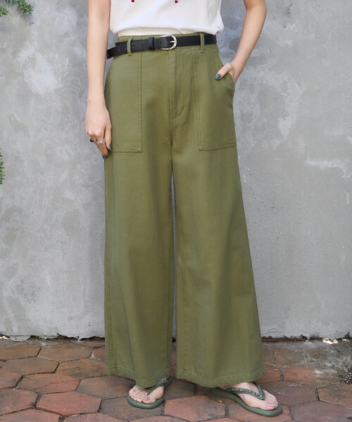「FREAK'S STORE」 チノパンツ SMALL オリーブ レディース_画像5