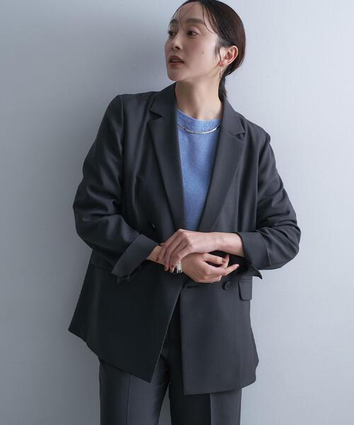 UNTITLED ネイビー ダブルブレスト テーラードジャケット UNTITLED（アンタイトル） ジャケット テーラードジャケット 入学式