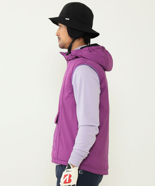 BEAMS GOLF フード付き ブラックベスト BEAMS GOLF (ビームスゴルフ) ベスト メンズ SIZE L ブラック