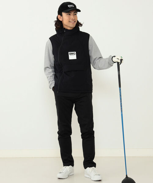 BEAMSGOLF フード付き ブラックベスト BEAMS GOLF（ビームス ゴルフ） ベスト L ブラック メンズ : ZOZOTOWN