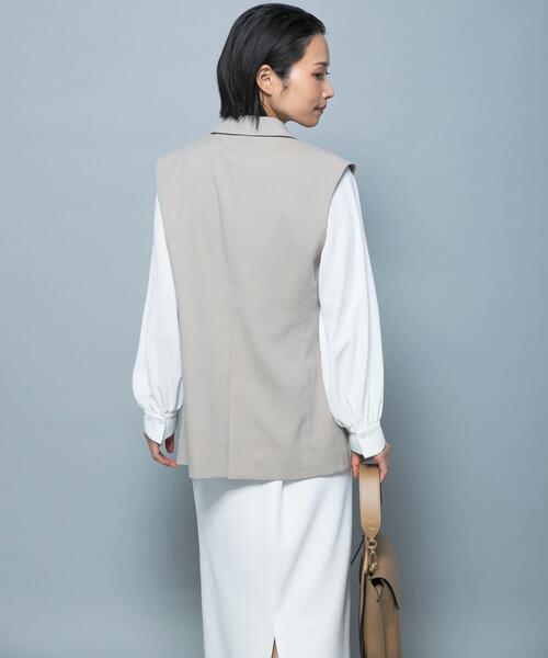 ベスト ジレ 防シワシャンブレーツイルダブルジレ レディース