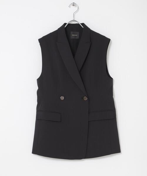 最終値下げ　〜40s French ブラックシャンブレー　ジレ　ベスト ベスト ジレ 防シワシャンブレーツイルダブルジレ レディース
