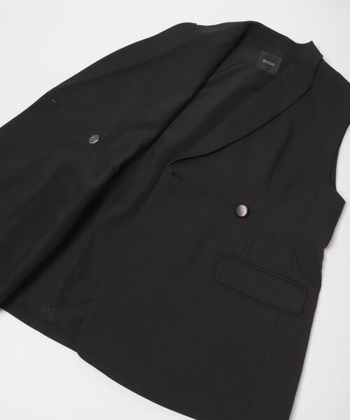 ベスト ジレ 防シワシャンブレーツイルダブルジレ レディース