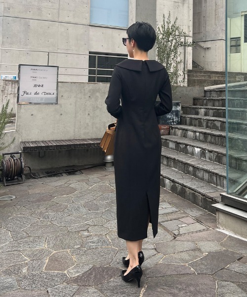 「JENNE」 長袖ワンピース LARGE ベージュ レディース_画像4