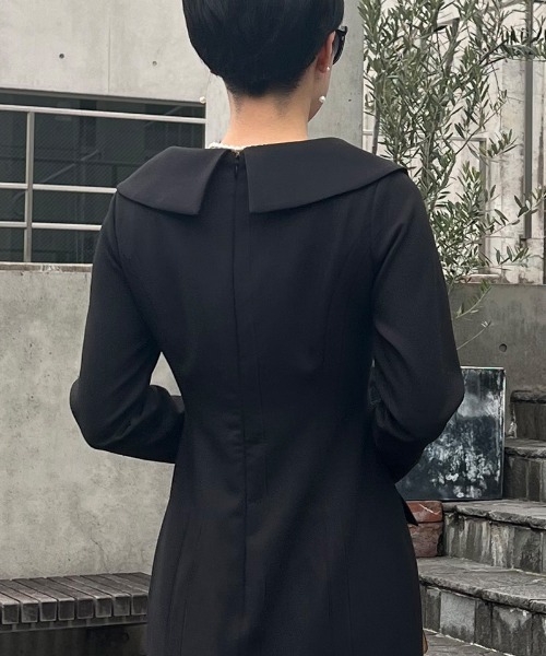 「JENNE」 長袖ワンピース LARGE ベージュ レディース_画像6