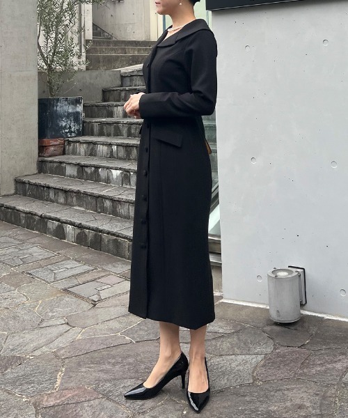 「JENNE」 長袖ワンピース LARGE ベージュ レディース_画像7