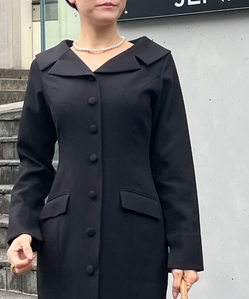 「JENNE」 長袖ワンピース LARGE ベージュ レディース_画像8