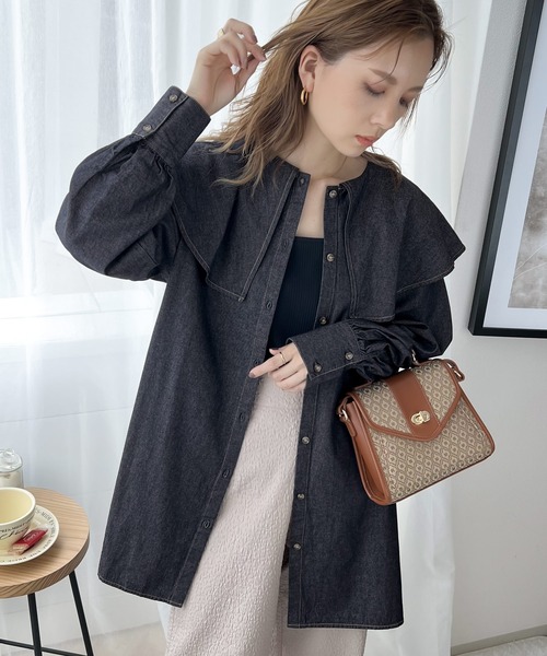 「classicalelf」 長袖チュニック LARGE インディゴブルー レディース_画像8