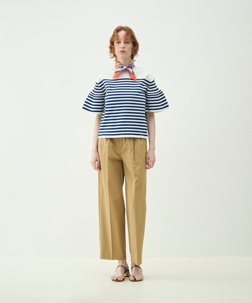 MACPHEE ショート丈　ざっくりオーバーサイズニット MACPHEE（マカフィー） ニット セーター メッシュコットン スキッパー