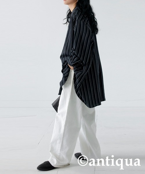 「antiqua」 長袖ブラウス FREE ブラック レディース_画像4