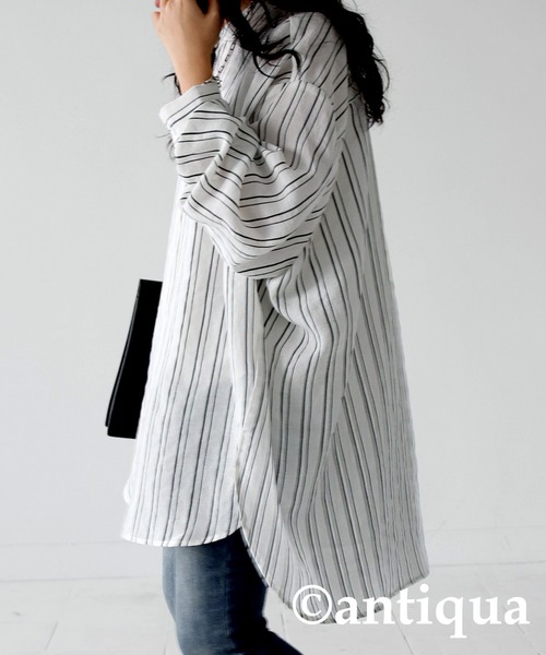 「antiqua」 長袖ブラウス FREE ブラック レディース_画像9