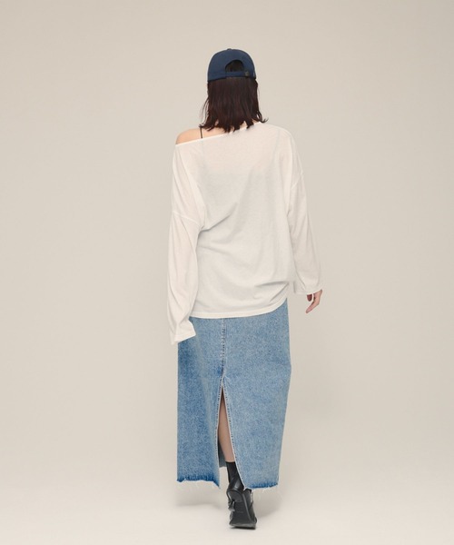 「eL」 デニムスカート SMALL ブラック レディースの画像