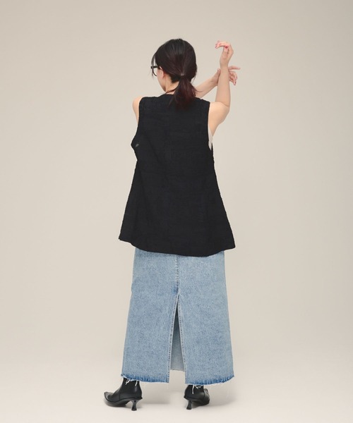 「eL」 デニムスカート SMALL ブラック レディースの画像