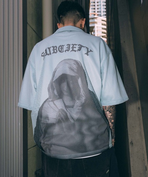 「Subciety」 半袖シャツ MEDIUM ブルー メンズ_画像3