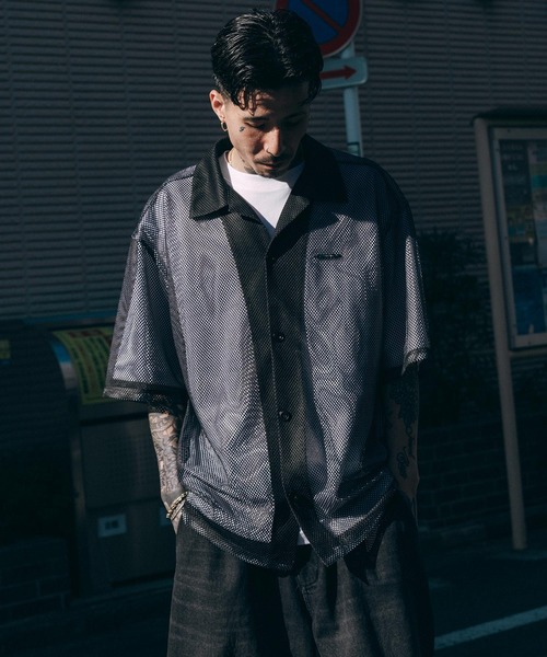 「Subciety」 半袖シャツ MEDIUM ブルー メンズ_画像4