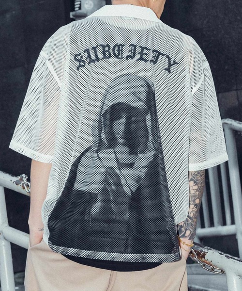 「Subciety」 半袖シャツ MEDIUM ブルー メンズ_画像6