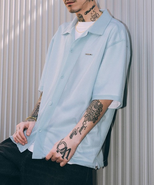「Subciety」 半袖シャツ MEDIUM ブルー メンズ_画像10