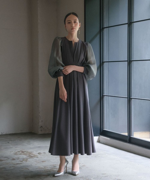 「GIRL」 長袖ワンピース M グレー レディースの画像