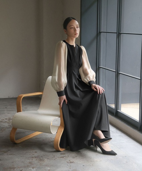 「GIRL」 長袖ワンピース M グレー レディースの画像