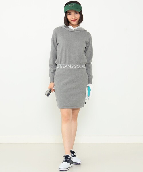 「BEAMS GOLF」 長袖ワンピース MEDIUM ネイビー レディースの画像