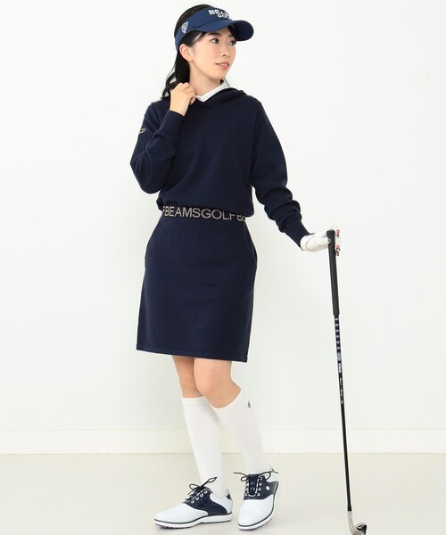 「BEAMS GOLF」 長袖ワンピース MEDIUM ネイビー レディースの画像