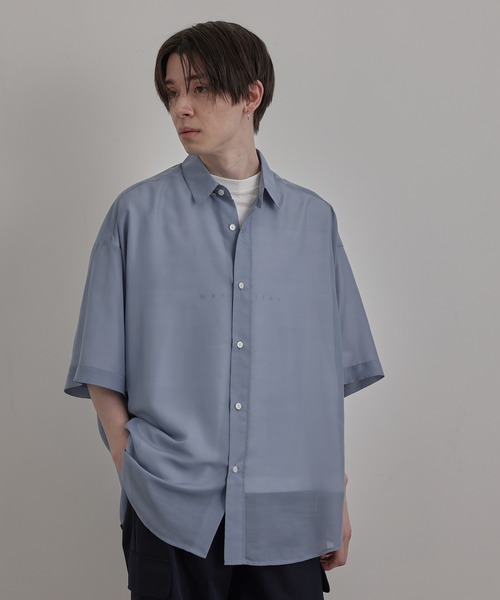 「JUNRED」 半袖シャツ S サックスブルー メンズ_画像9