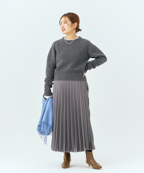 IENA（イエナ） プリーツスカート 38 グレー レディース : ZOZOTOWN