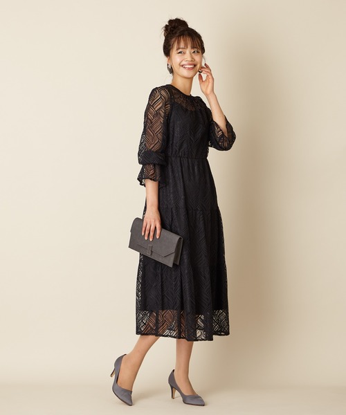「AIMER」 長袖ワンピース M グリーン系その他2 レディース_画像3