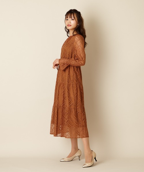 「AIMER」 長袖ワンピース M グリーン系その他2 レディース_画像4