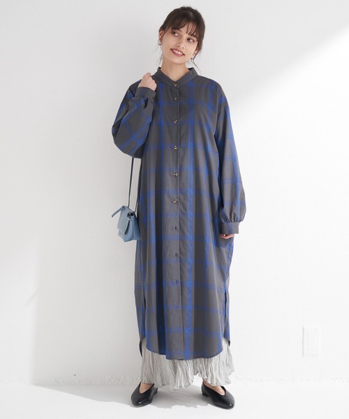 「LAVEANGE」 長袖ワンピース M ブラウン レディース_画像2