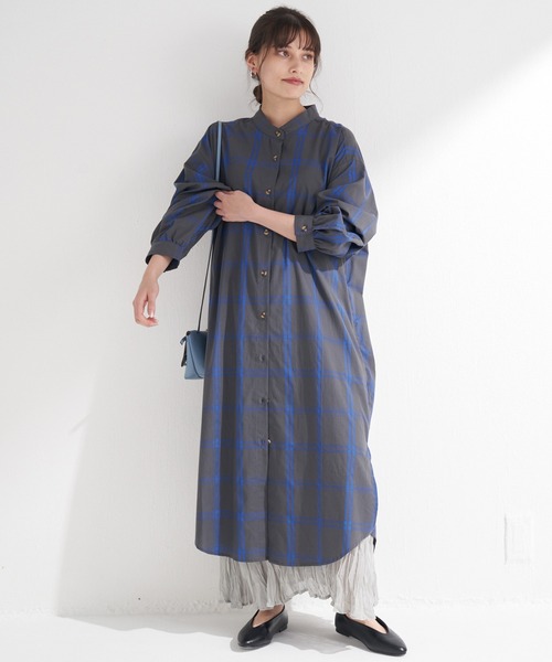 「LAVEANGE」 長袖ワンピース M ブラウン レディース_画像8