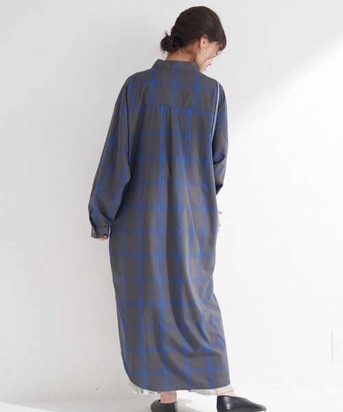 「LAVEANGE」 長袖ワンピース M ブラウン レディース_画像9