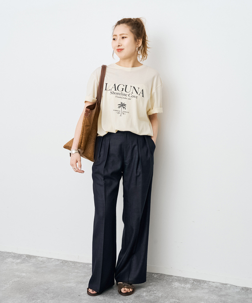 スラックス パンツ 「セットアップ可」ライトドライクロスパンツ レディースの画像