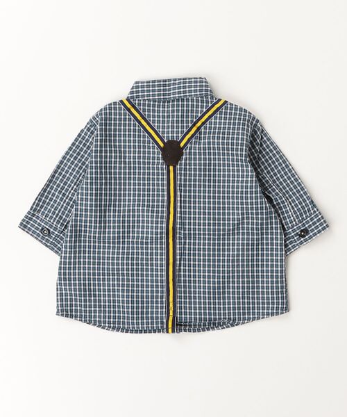 「CHOPIN」 「KIDS」チェック柄長袖シャツ 80 ブルー キッズ_画像2