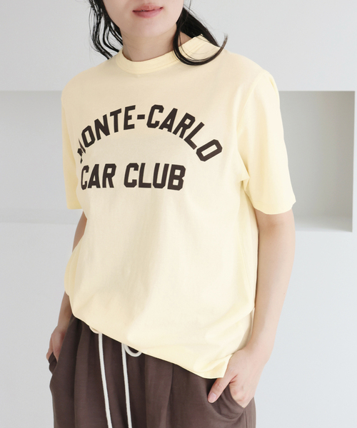 IENA  ロゴプリントTシャツ IENA（イエナ） tシャツ BLACK フロッキーロゴプリントTシャツ