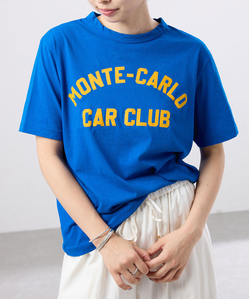 IENA  フロッキーロゴTシャツ IENA（イエナ） tシャツ BLACK フロッキーロゴプリントTシャツ