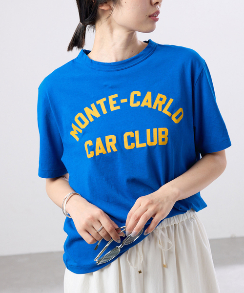IENA  フロッキーロゴTシャツ IENA（イエナ） tシャツ BLACK フロッキーロゴプリントTシャツ