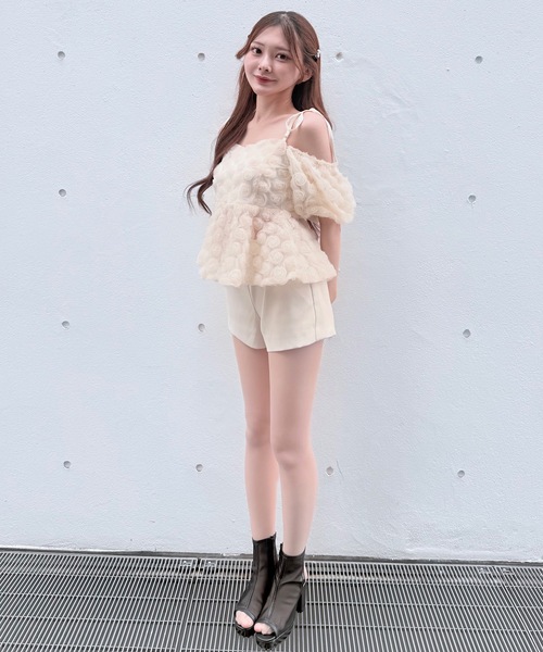 NOMAE（ノーマエ） ブラウス シャツ 3wayローズペプラムチュニック 