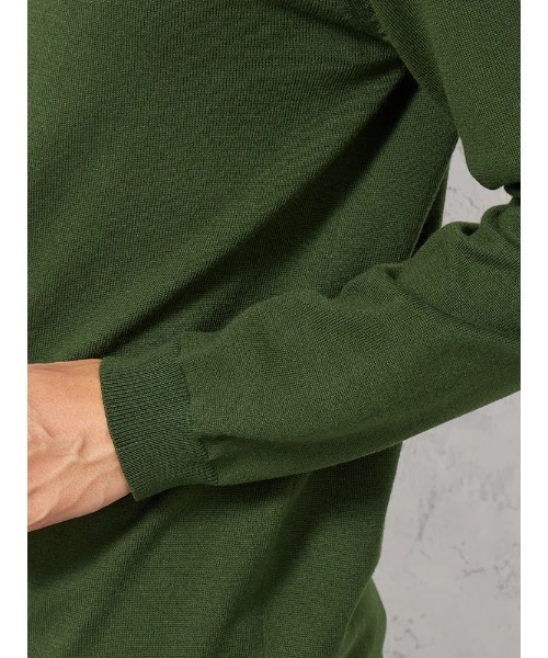 「KATHARINE E HAMNETT」 長袖ニット M カーキ メンズ_画像9