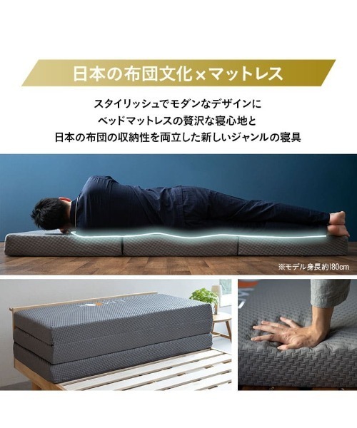 EMOOR（エムール） ベッド 寝具 「GRAND MATTRESS」三つ折りマットレス