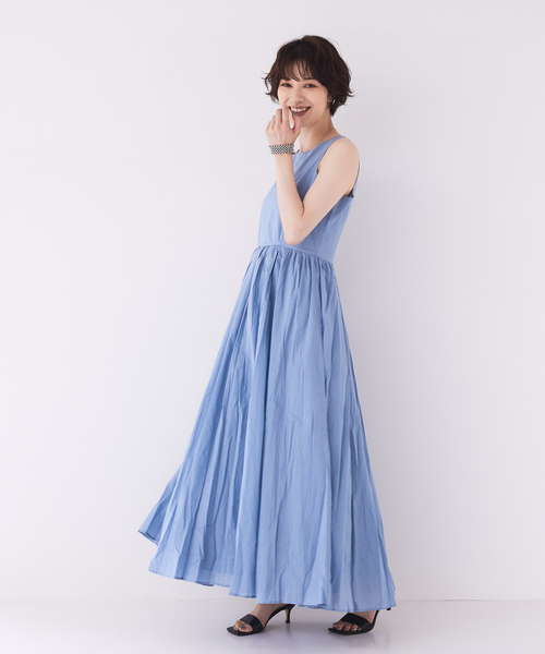 「MARIHA」 ノースリーブワンピース フリー ライトブルー レディース_画像3