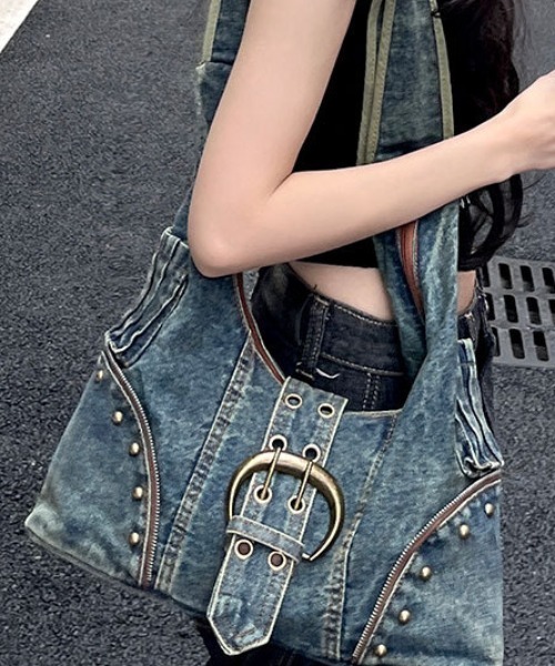 Candy Pot ショルダーバッグ バッグ ヴィンテージデニム ベルト