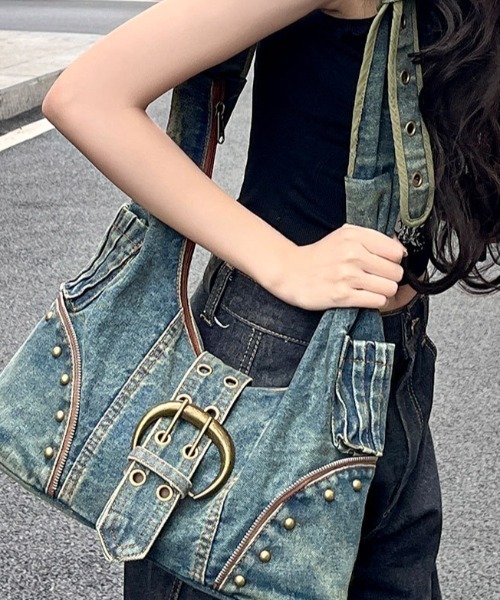 Candy Pot ショルダーバッグ バッグ ヴィンテージデニム ベルト