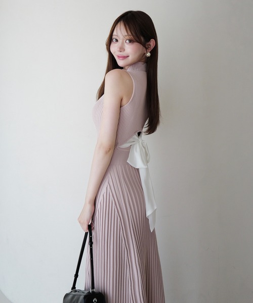 EIMY ISTOIRE（エイミーイストワール） ワンピース BACK RIBBON KNIT
